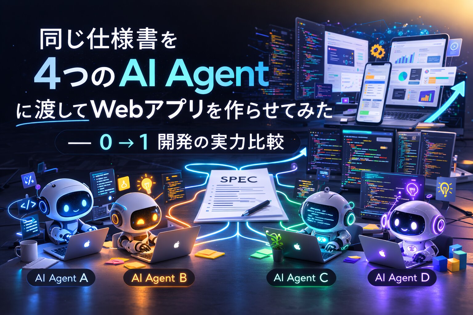 同じ仕様書を4つのAI Agentに渡してWebアプリを作らせてみた ── 0→1開発の実力比較